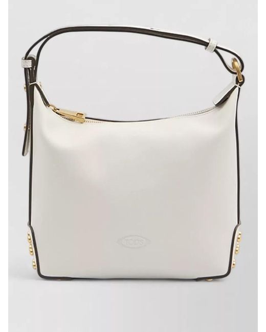 Tod's White Mini Leather Bucket Shoulder Bag