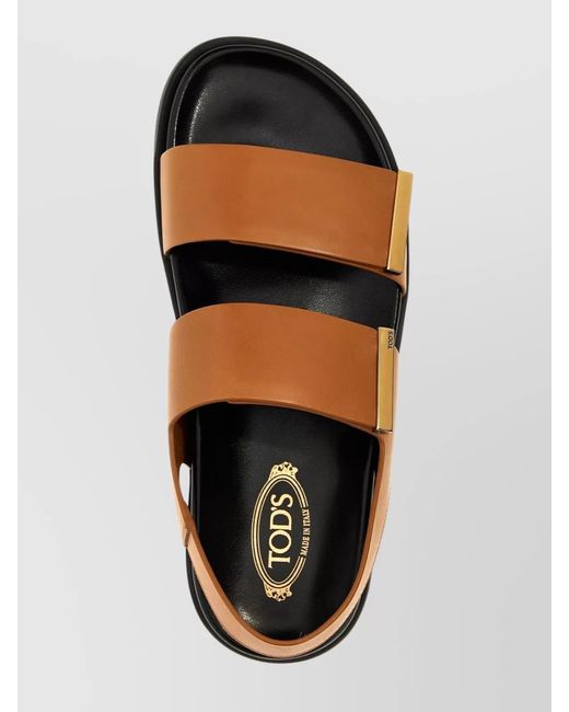 Tod's Brown Leather Slingback Sandals