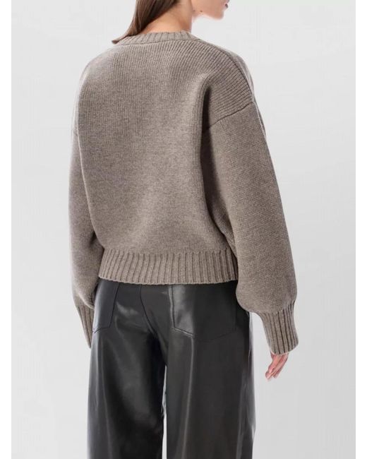 Rohe Gray Wool V-Neck Sweatshirt