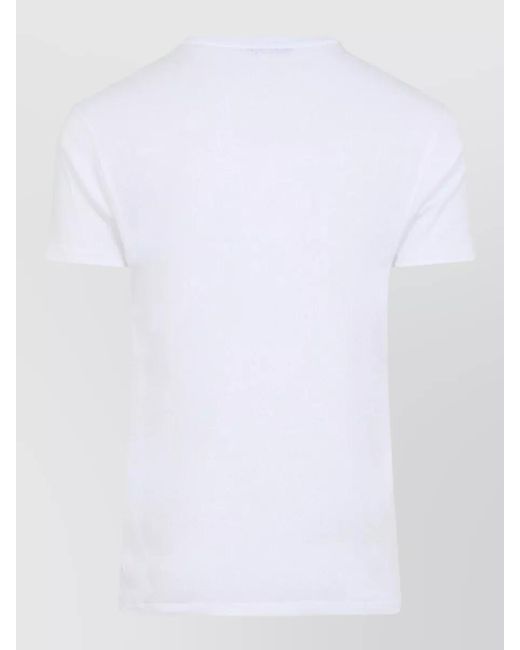 Tom Ford White Perforated Rib Cotton Crew Neck T-Shirt for men