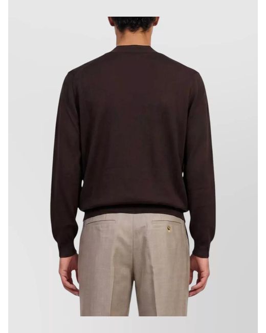Lardini Black V Neck Long Sleeve Knit Top for men