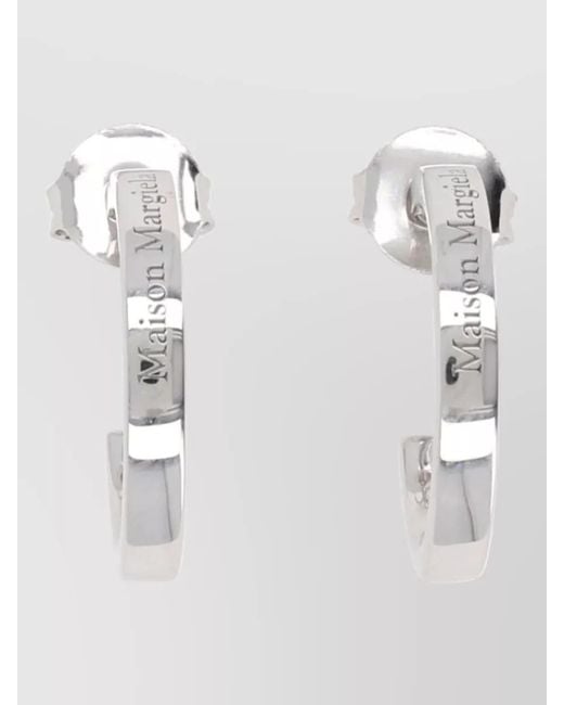 Maison Margiela White Logo Earrings for men