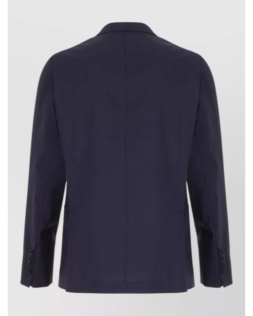 Colamarino Blue Wool Suit Flap Pockets Notch Lapel for men