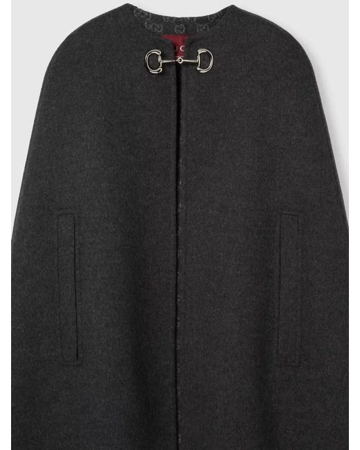 Gucci Black Wool And Silk Cape