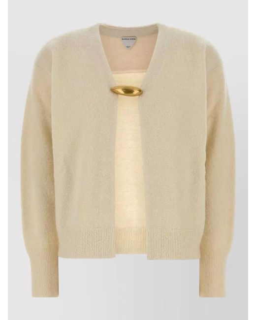 Bottega Veneta Natural Bouclé Fitted Jacket