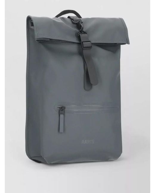 Rains Gray Waterproof Backpack Front Pocket Top Handle for men