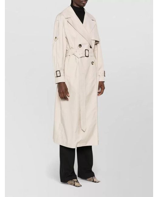 Max Mara Natural Cotton Double-Breasted Trench Coat