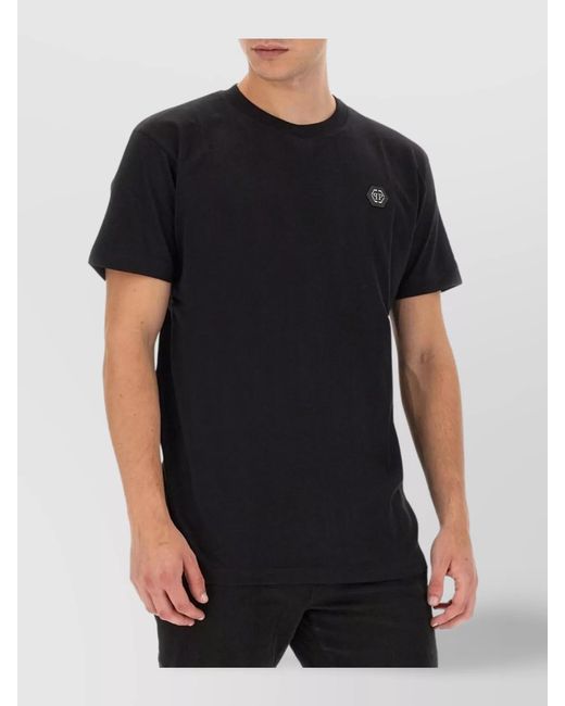 Philipp Plein Black Regular-Fit Logo-Print T-Shirt for men