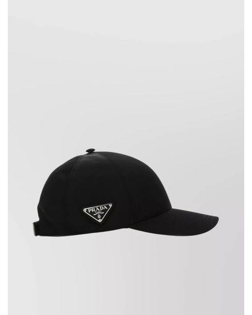 Prada Black Recycled Nylon Baseball Cap for men