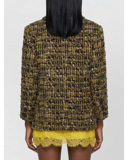 Saint Laurent Multicolor Single-Breasted Tweed Suit Jacket
