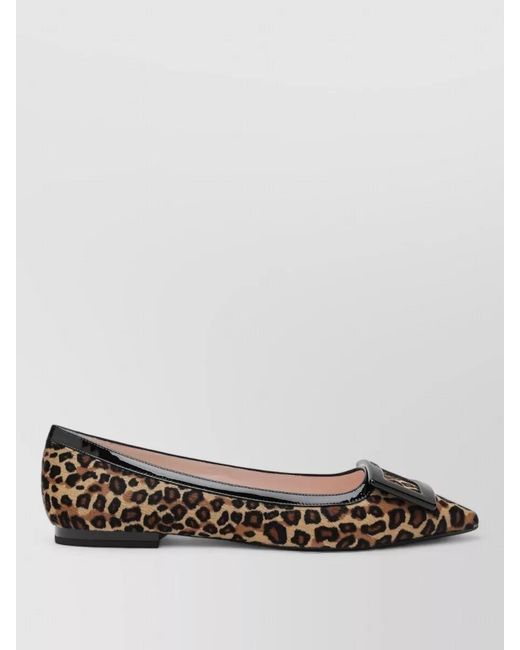 Roger Vivier Multicolor Animal Print Ballerina Shoes Buckle Detail