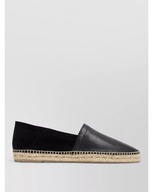 Castaner Black Espadrilles Round Toe Textured Upper Jute Sole for men