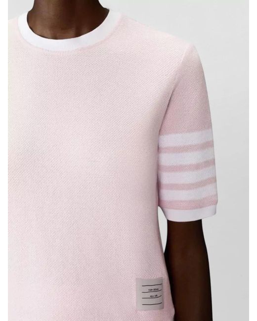 Thom Browne Pink Textured Piqué Short-Sleeve Sweatshirt