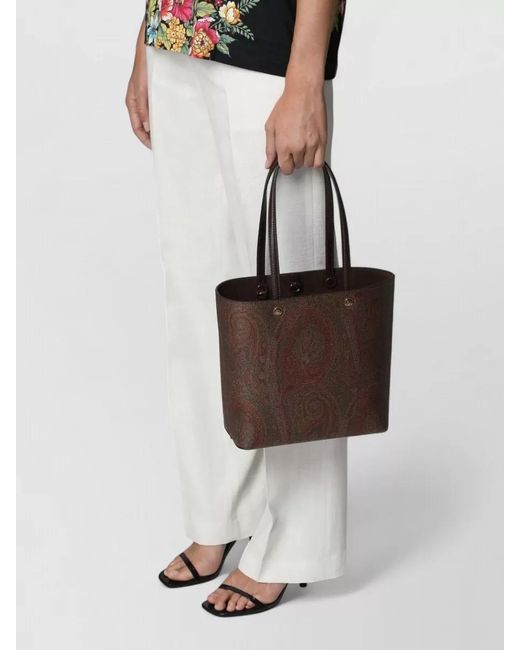 Etro Multicolor Paisley Jacquard Fabric Tote Structured Base
