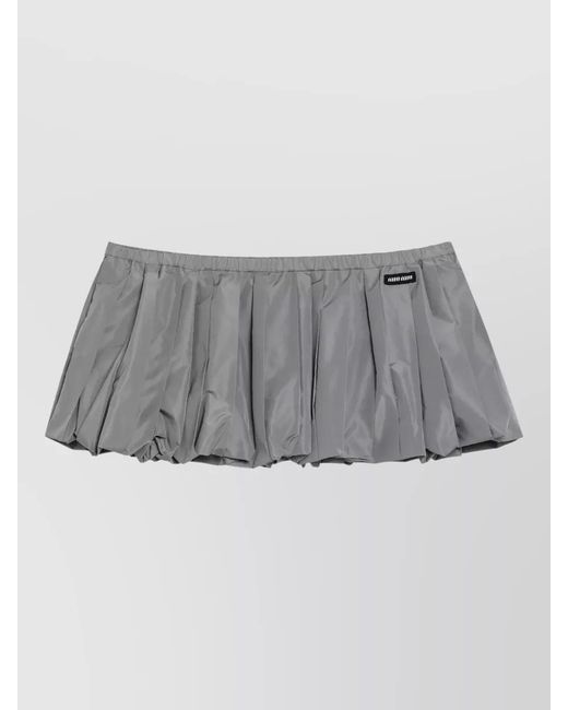 Miu Miu Gray Mid Length Skirt Pleated Design