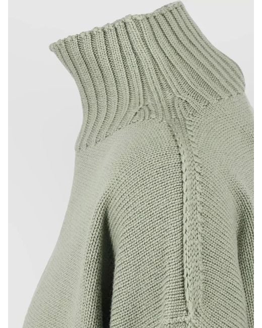 Drumohr Green Knit Top High Neck Long Sleeves