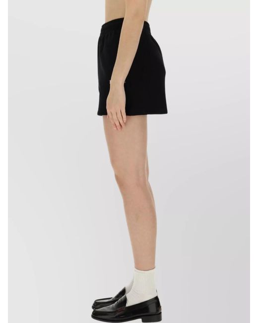 ROTATE BIRGER CHRISTENSEN Black High-Rise Knee-Length Shorts