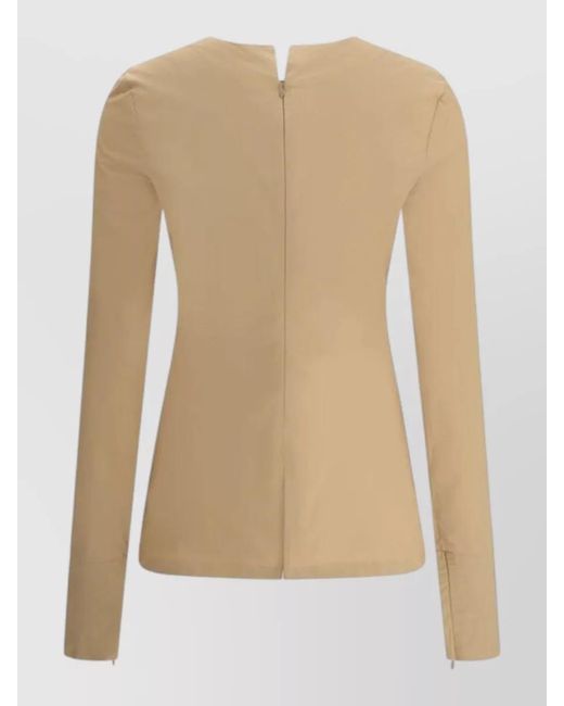 Thelatest Natural Cotton Long Sleeve Fitted Round Neck Top