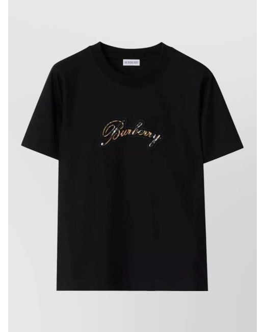 Burberry Black Cotton T-Shirt
