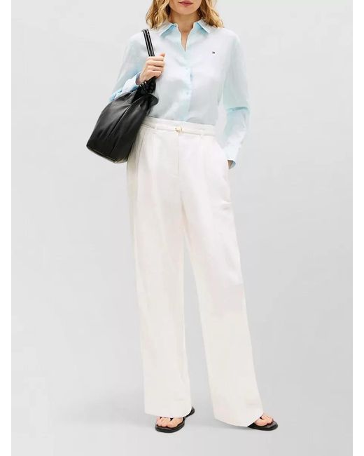 Tommy Hilfiger White Long Sleeve Button Cuff Shirt Top