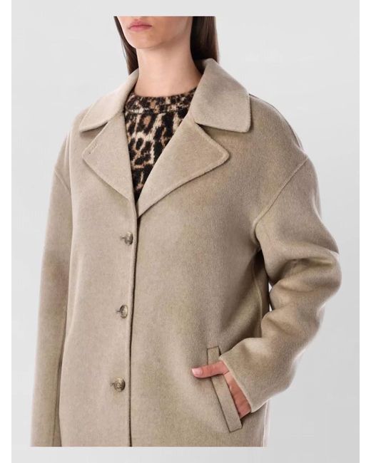Anine Bing Natural Portia Coat Wool Cashmere Relaxed Tailoring