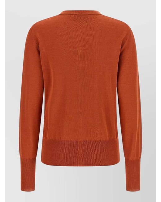 Vivienne Westwood Orange Bea Knit Cardigan Crew Neck Long Sleeves
