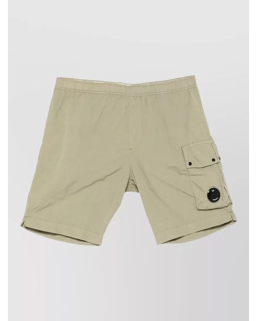 C P Company Natural Swim Shorts Elastic Waistband Cargo Pocket for men