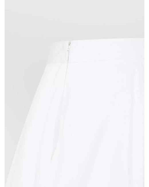 Jil Sander White Cotton High-Rise Voluminous Tailored Bermuda Shorts