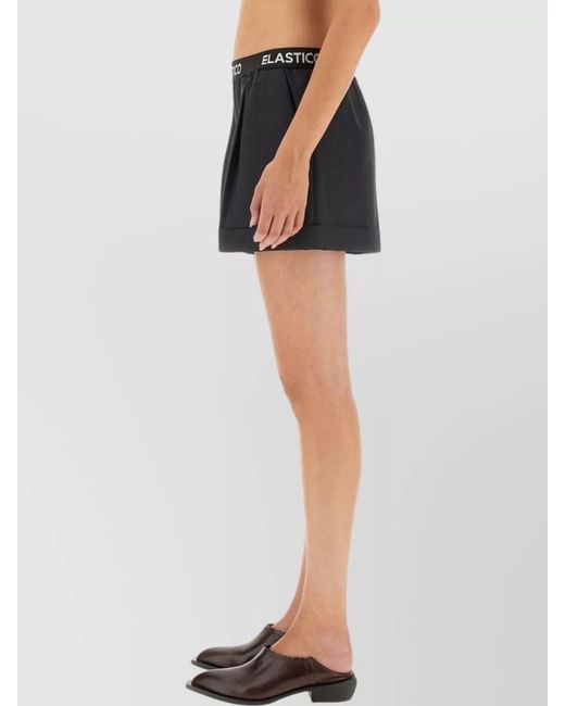 Moschino Black Virgin Wool Regular-Fit Tailored Shorts