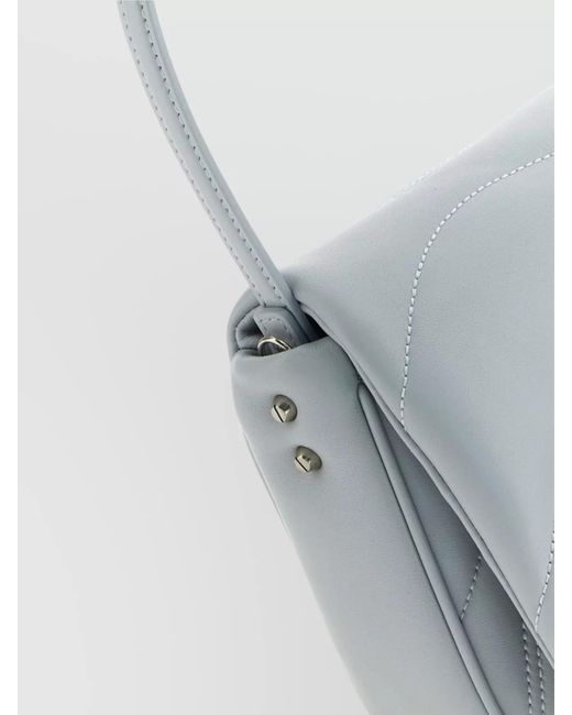 McQueen Gray The Seal Small Leather Crossbody Bag
