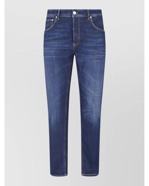 PT Torino Blue Straight Cut Denim Trousers Five Pocket Design for men