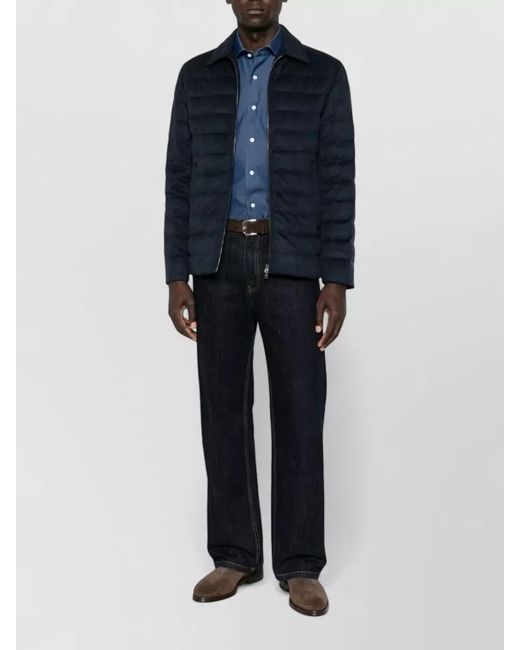 Herno Blue Down Jacket Casual Style Collared Lightweight for men