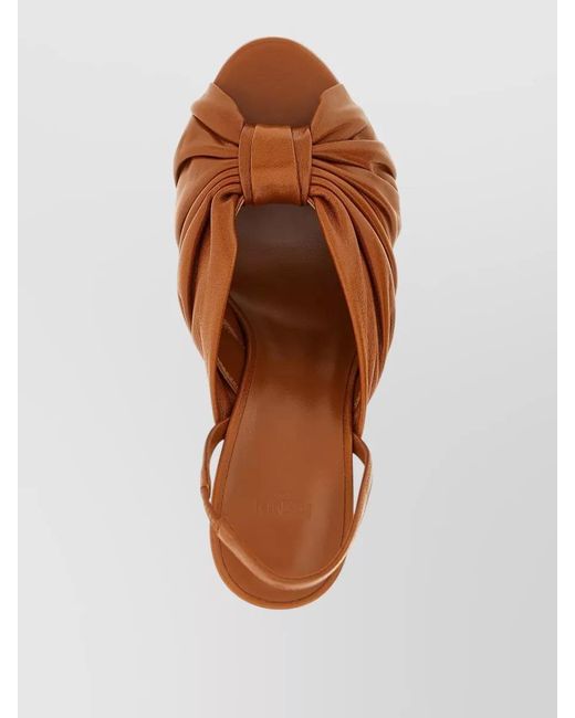 Fendi Brown Leather Slingback Sandals