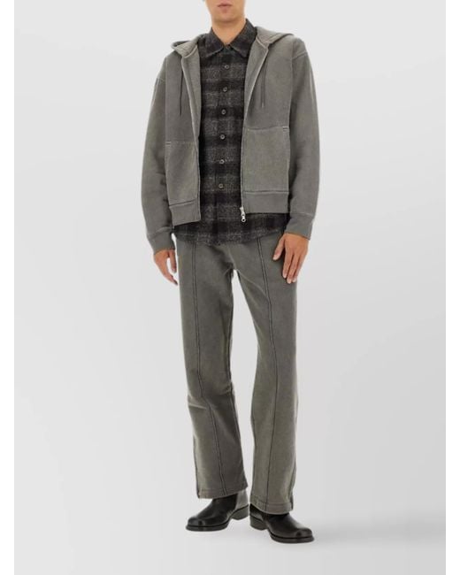 Our Legacy Gray Checked Shirt for men