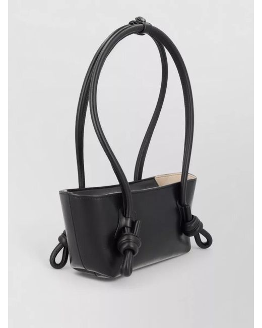 Hereu Black Mini Fleca Rectangular Shoulder Bag Knotted Handles