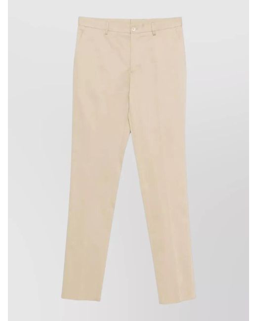 Etro Natural Roma Cotton Trousers Straight Leg Design for men