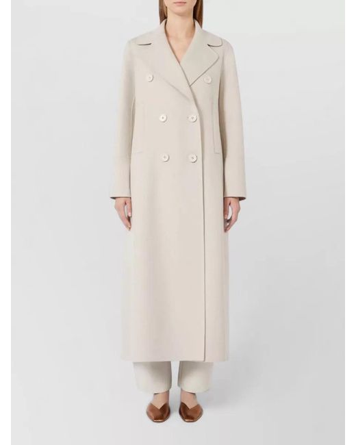 Max Mara Natural Virgin Wool Double-Breasted Coat