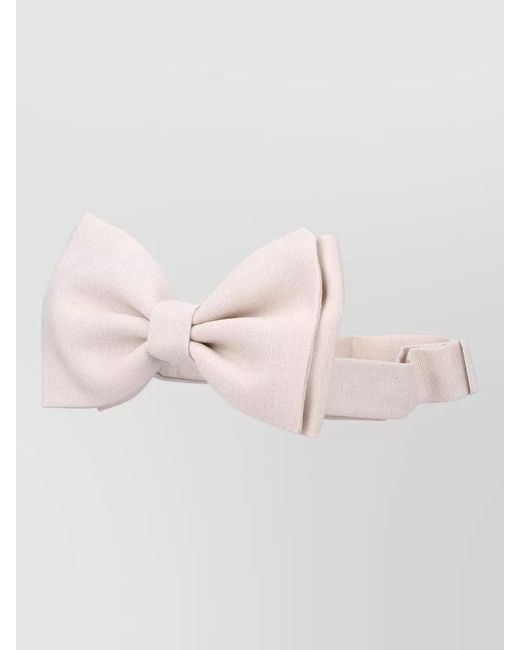 Lardini Pink Ceremony Bow Tie Silk Viscose Texture for men