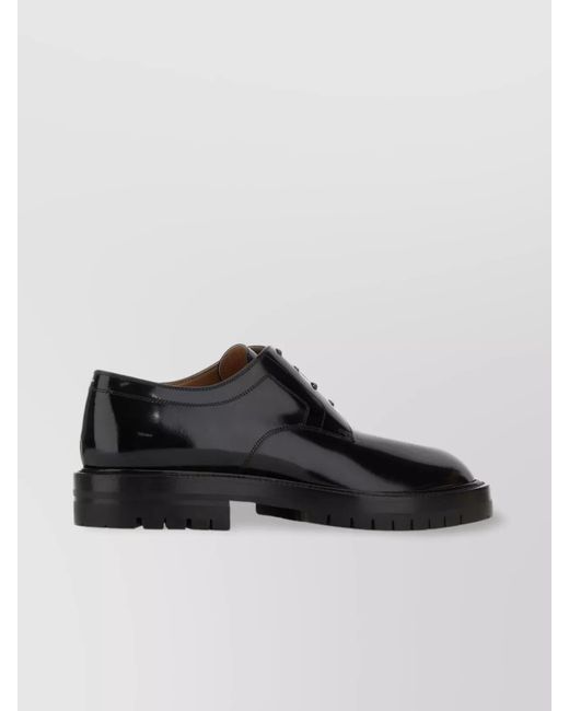 Maison Margiela Black Leather Tabi Lace-Up Shoes for men