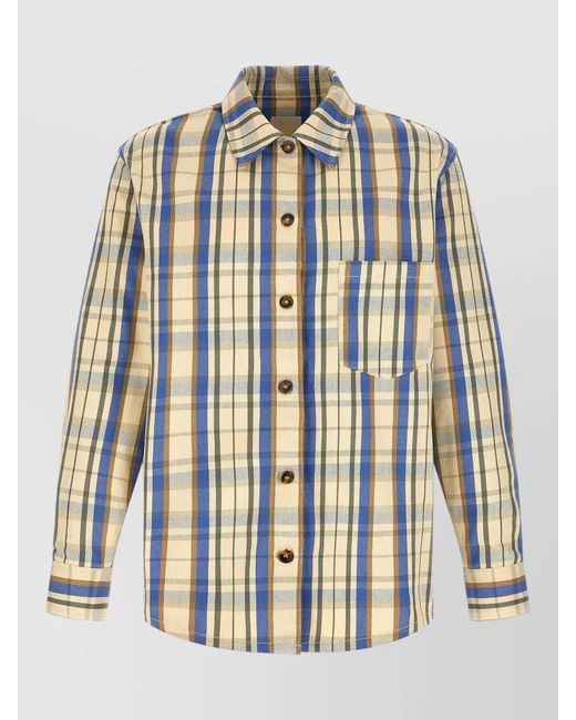 A.P.C. Multicolor Nathan Shirt Plaid Long Sleeves Chest Pocket for men