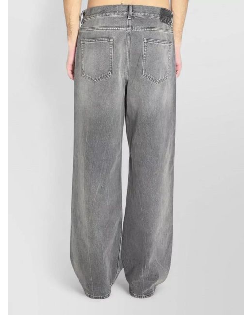 Golden Goose Deluxe Brand Gray Cotton Wide-Leg Trousers for men
