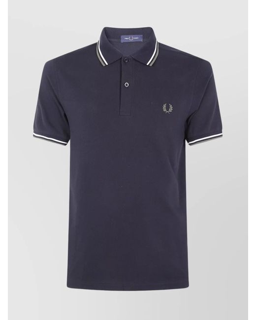 Fred Perry Blue Cotton Polo Shirt for men