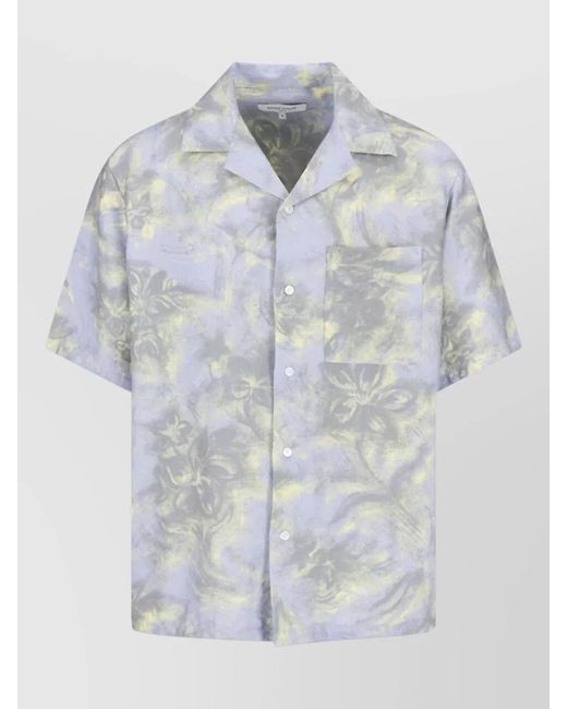 Maison Kitsuné Blue Short Sleeve T Shirt Chest Pocket for men