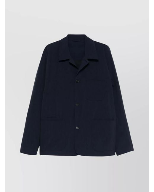 Paul Smith Blue Relaxed Fit Jacket Multiple Pockets for men