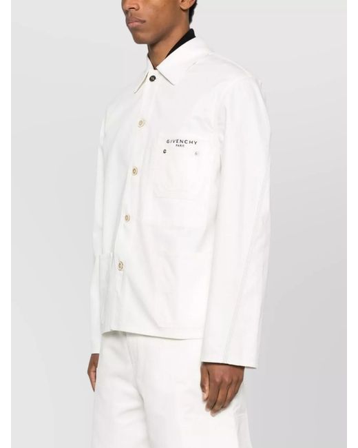 Givenchy White Denim Cotton Shirt Jacket for men
