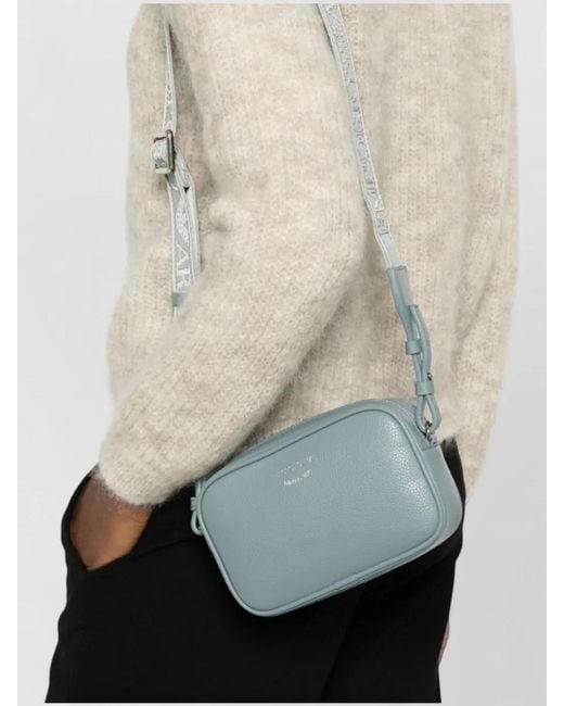 Emporio Armani Blue Logo-Print Shoulder Bag