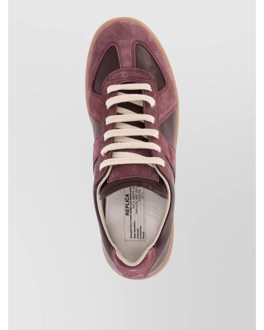 Maison Margiela Brown Lace Up Shoes Suede Leather Mix Breathable for men
