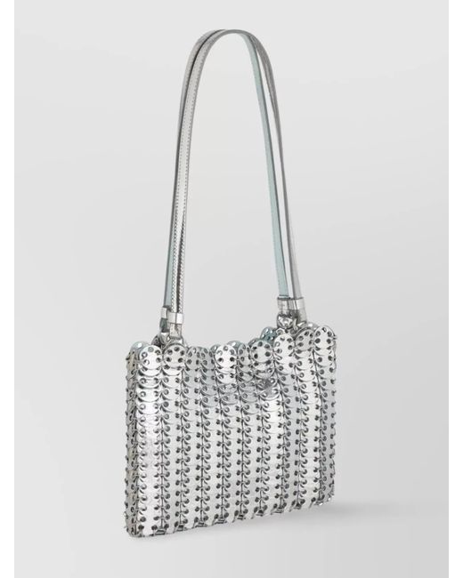 Rabanne White 1969 Chain Mail Leather Shoulder Bag