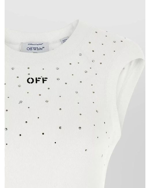 Off-White c/o Virgil Abloh White Crystal-Embellished Top