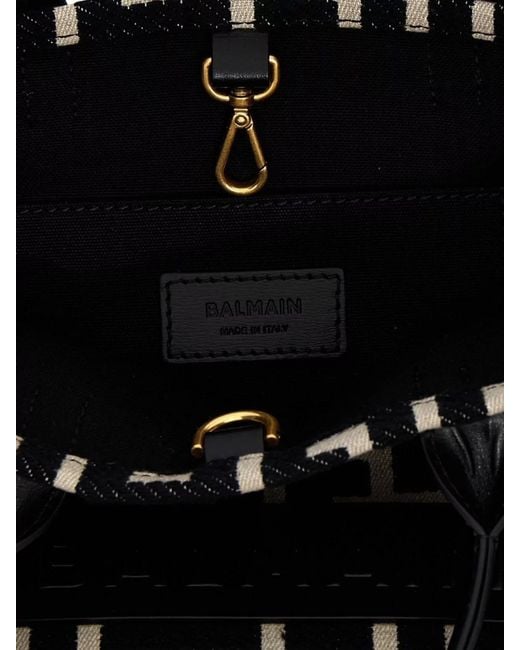 Balmain Black Jacquard Shopper Bag